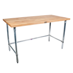 Thumbnail image #1 for John Boos TNB14 48 x 36-Inch Wood Top Work Table, 2-1/4-Inch Northern Hard Rock Maple Top, Stainless Steel Open Base, No Backsplash