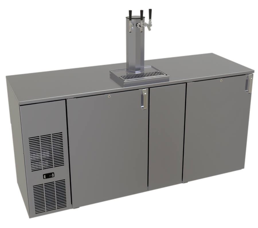 Product image #1 for Glastender KC72 72-Inch Bar Profile One-Zone Front-Serviced Keg Cooler with 2 Hinged Locking Doors