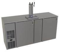 Glastender KC72 72-Inch Bar Profile One-Zone Front-Serviced Keg Cooler with 2 Hinged Locking Doors