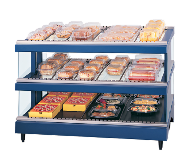 Product image #1 for Hatco Glo-Ray Designer Slant Dual-Shelf Countertop Hot Food Display Warmer with Heated Glass Shelves