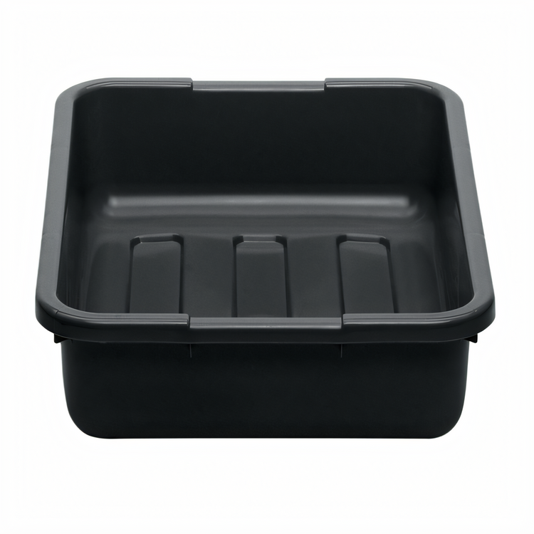 Product image #2 for Cambro Cambox® Black Hi-Gloss Plastic Bus Box with Handle, 15-1/4 x 20-1/4 x 4-15/16 Inch