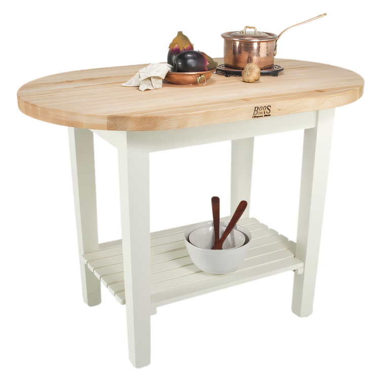 Product image #1 for John Boos Boos Block Elliptical C-Table, 72 x 30 x 35 Inch, 1-1/2 Inch Maple Butcher Block Top