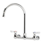 Thumbnail image #1 for Krowne Silver Series 12-802L Backsplash-Mount Faucet, 8-Inch Centers, 8-1/2-Inch Gooseneck Spout, Ceramic Valve, Low Lead Case of 12