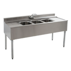 Thumbnail image #1 for Eagle Group 2200 Series B3R-2-22 36-Inch Two-Compartment Underbar Sink with Right Drainboard, 304 Stainless Steel, 10-Inch Deep Bowls
