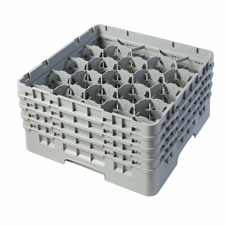 Product image #2 for Cambro Camrack Full-Size 20-Compartment Glass Rack, Soft Gray