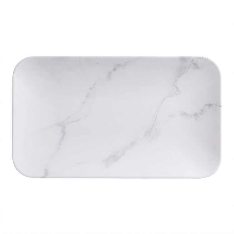 Product image #1 for American Metalcraft Mix & Matte 12-Inch Rectangular Melamine Platter, Matte Marble White
