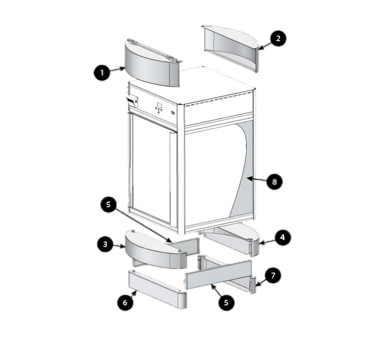 Product image #1 for Hatco FDWD Food Display Case Decorative Base Skirt with Curved Front Panel