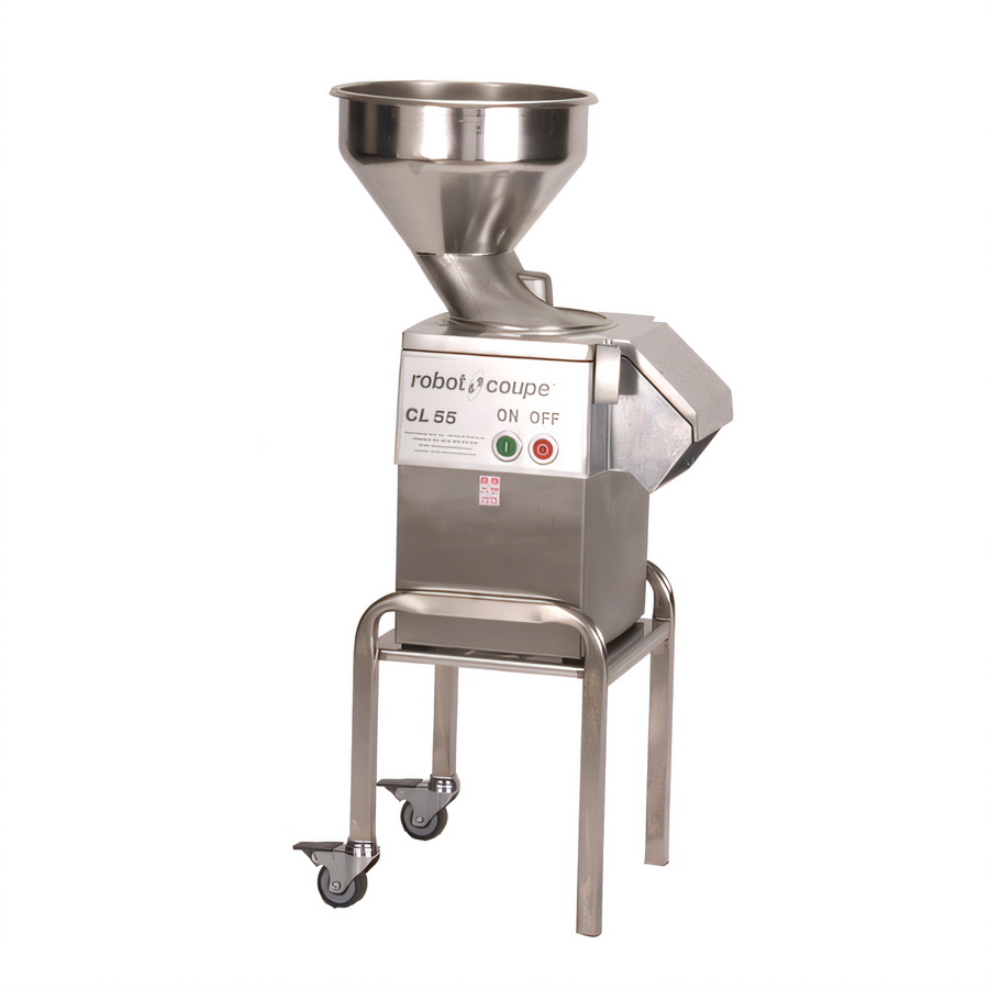 Product image #1 for Robot Coupe CL55B NODISC Bulk Feed Commercial Vegetable Prep Machine with Stainless Steel Hopper and Stand