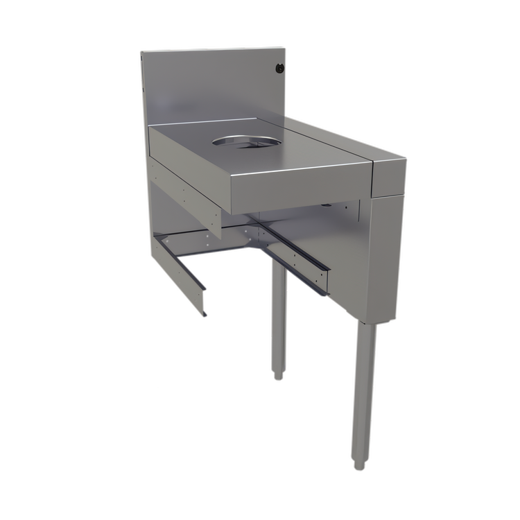 Product image #1 for Glastender 15-Inch Wide Underbar Dry Waste Unit with 6-Inch Waste Chute
