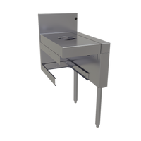Glastender 15-Inch Wide Underbar Dry Waste Unit with 6-Inch Waste Chute