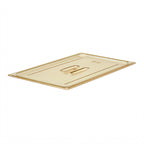 Thumbnail image #1 for Cambro H-Pan™ 10HPCH150 Full-Size High-Heat Flat Food Pan Cover with Handle, Non-Stick, Amber Case of 6