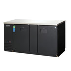 Thumbnail image #1 for Everest Refrigeration EBB69 Two-Section Back Bar Refrigerator, 68-Inch, 24 Cu. Ft., Black, Solid Locking Doors