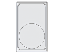 Vollrath Miramar Stainless Steel Adapter Plate Template for 1 Large Round Decorative Pan