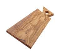Olive Wood Rectangular Serving Board with Handle, 10-3/4 Inch Overall Length