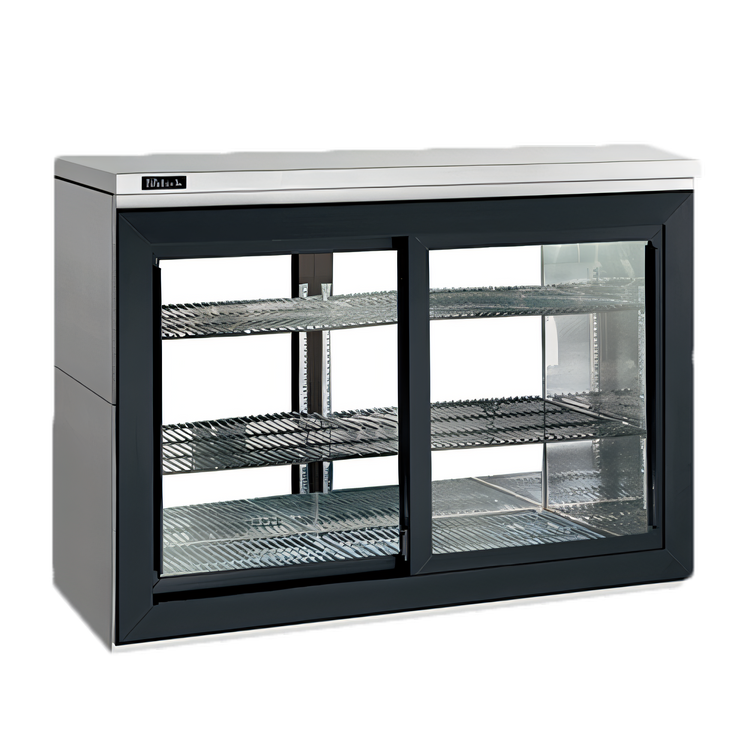 Product image #1 for Perlick SDPR48 2-Section Pass-Thru Remote Refrigerated Back Bar Cabinet with 4 Sliding Glass Doors, 48 Inch, 14.1 Cu. Ft.