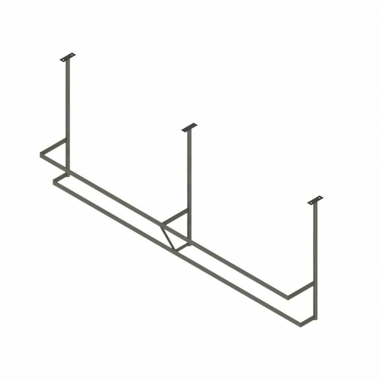 Product image #1 for John Boos Commercial Ceiling-Mounted Double-Bar Stainless Steel Pot Rack with 18 Double Hooks