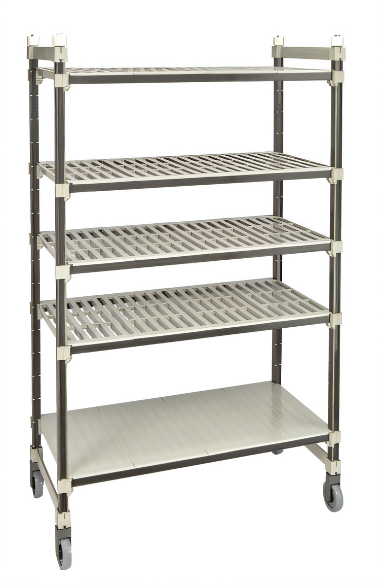Product image #1 for Cambro Camshelving Elements XTRA Series High Density Top Rail 5-Tier Mobile Starter Unit