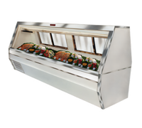 Howard-McCray 71-Inch Remote Double-Duty Fish and Poultry Service Case with Straight Glass, Stainless Steel, and LED Lighting