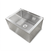 John Boos Floor-Mounted Stainless Steel Mop Sink with 20 x 16 x 6 Inch Compartment