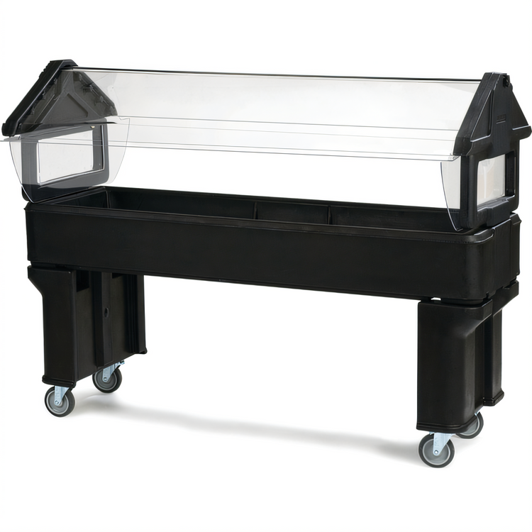 Product image #1 for SixStar 6-Foot Ice-Cooled Portable Food Bar with Legs, Black