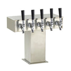 Thumbnail image #1 for Perlick Corporation 3780-5BPC 5-Faucet Air-Cooled Tee Draft Beer Tower, Polished Chrome