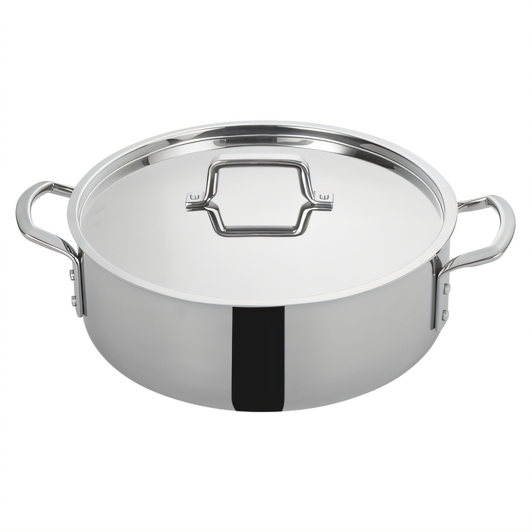 Product image #1 for Tri-Gen 12 Qt Round Tri-Ply Stainless Steel Brazier with Cover