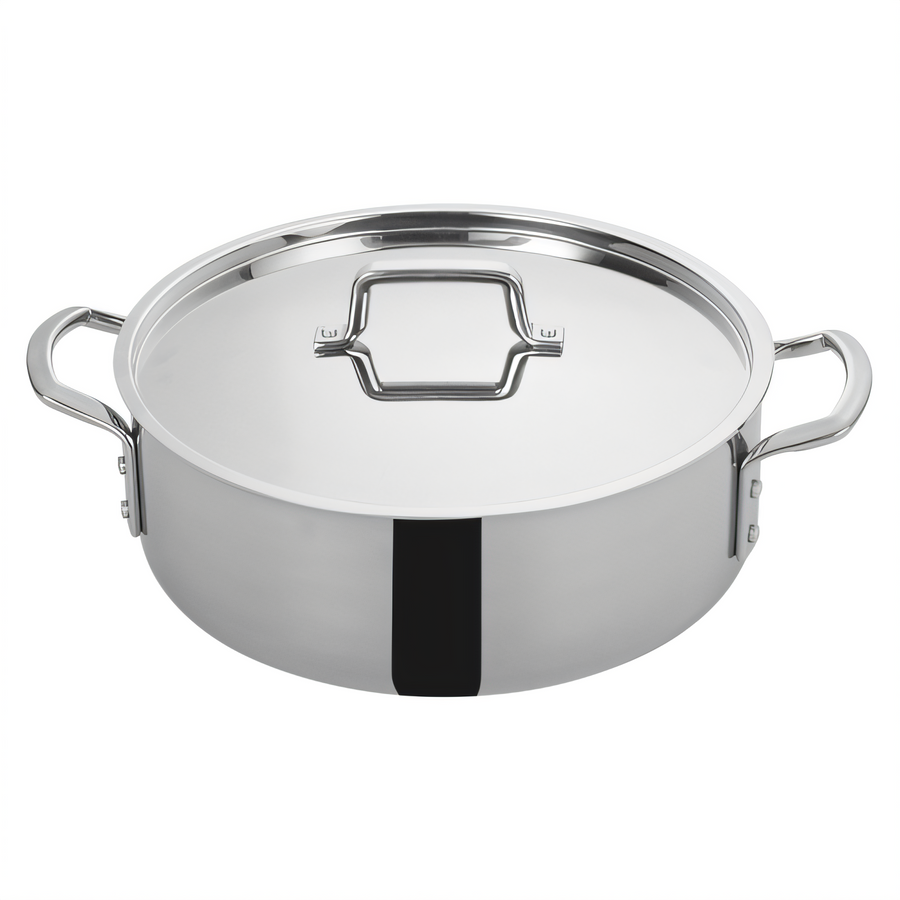 Product image #1 for Tri-Gen 12 Qt Round Tri-Ply Stainless Steel Brazier with Cover