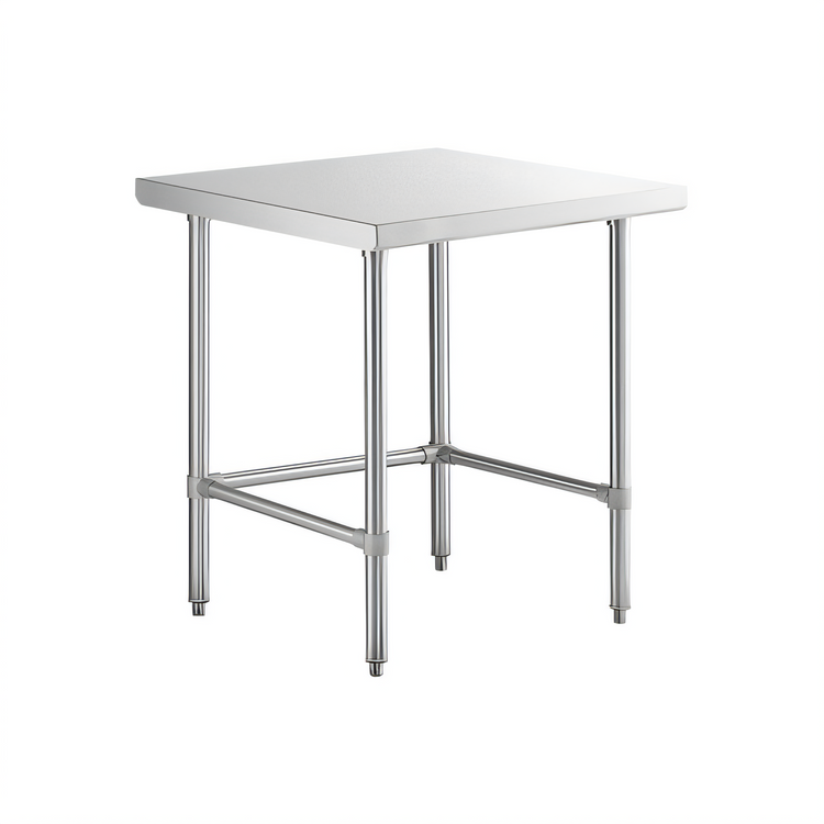 Product image #1 for Sapphire 30 Inch W x 24 Inch D Stainless Steel Flat Top Work Table with Open Base and Stainless Steel Legs