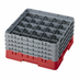 Thumbnail image #2 for Cambro Camrack Full Size 25-Compartment Glass Rack with 4 Soft Gray Extenders, Red