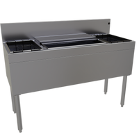 Glastender 48-Inch Underbar Combo Ice Bin/Cocktail Unit with Dual Bottle Wells and 10-Circuit Cold Plate