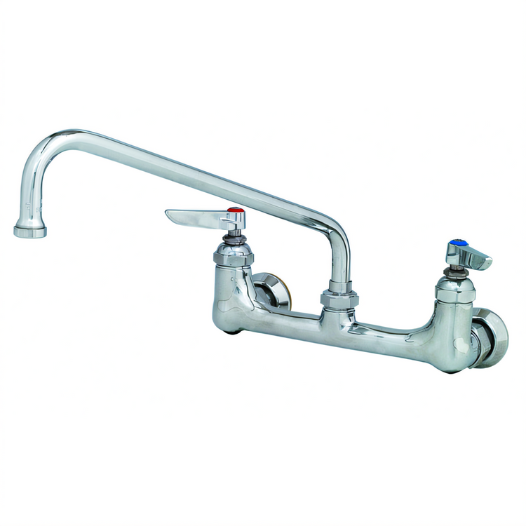 Product image #1 for T&S Brass Wall-Mounted Pantry Sink Mixing Faucet with 12-Inch Swing Nozzle and 8-Inch Adjustable Centers