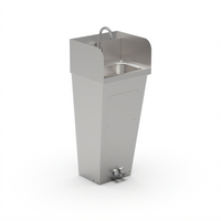 John Boos Pro-Bowl Floor-Mount Stainless Steel Hand Wash Sink with Tapered Pedestal and 14 x 10 Inch Bowl