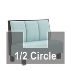 Thumbnail image #1 for ATSMFG ATS AT&S-AHC-K36-3CH GR8 Kevin Half Circle Booth, single, 48" x 90" x 48" long x 36" high, 3-channel back, removable sinuous spring seat with