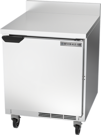 Beverage-Air 27 Inch 1-Section Worktop Refrigerator with Solid Door and Foamed-In-Place Backsplash