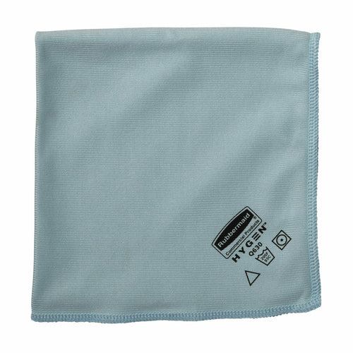 Product image #1 for Rubbermaid Commercial Hygen Blue Microfiber Glass Cleaning Cloth, 16 x 16 Inches