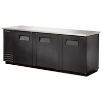 True Pass-Thru Three-Section Back Bar Cooler with 6 Solid Swing Doors