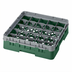 Thumbnail image #2 for Cambro Camrack Full Size 25-Compartment Glass Rack with Soft Gray Extender, Sherwood Green