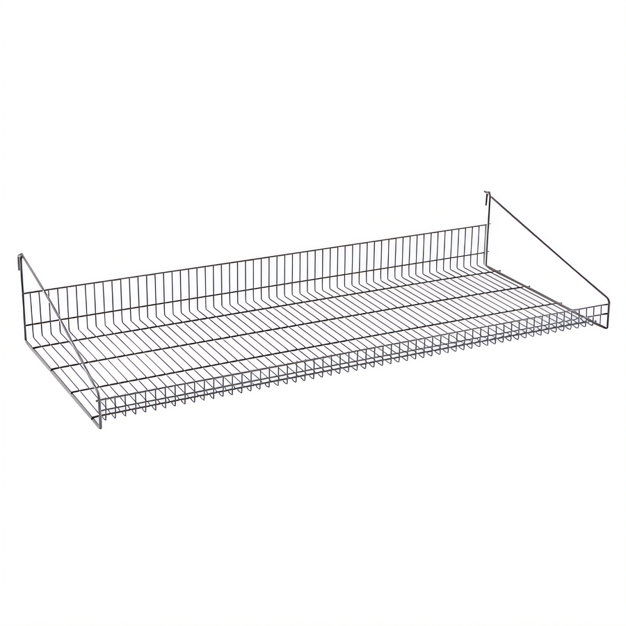 Product image #1 for Metro SmartWall 48-Inch x 18-Inch Wall-Mounted Grid Shelf with Retaining Edge, Gray Metroseal Finish