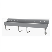 Advance Tabco FC-WM-100-F 100-Inch Wall Mounted Multiwash Hand Sink with 5 K-159 Gooseneck Faucets