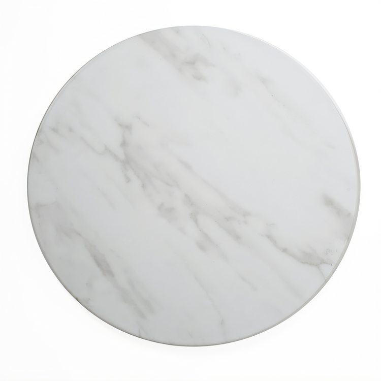Product image #1 for 21-1/2 Inch Round Melamine Serving Board with White Marble Pattern