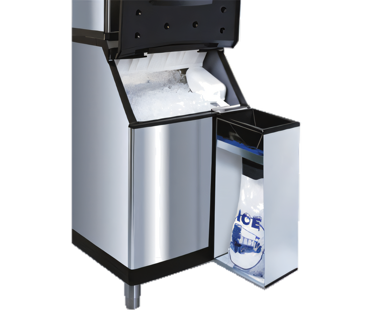 Product image #1 for Stainless Steel Ice Bagger Assembly with D-Model Bin Adapter and 250 Bags & Ties