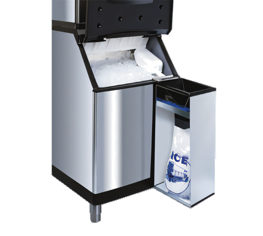Product image #1 for Stainless Steel Ice Bagger Assembly with D-Model Bin Adapter and 250 Bags & Ties