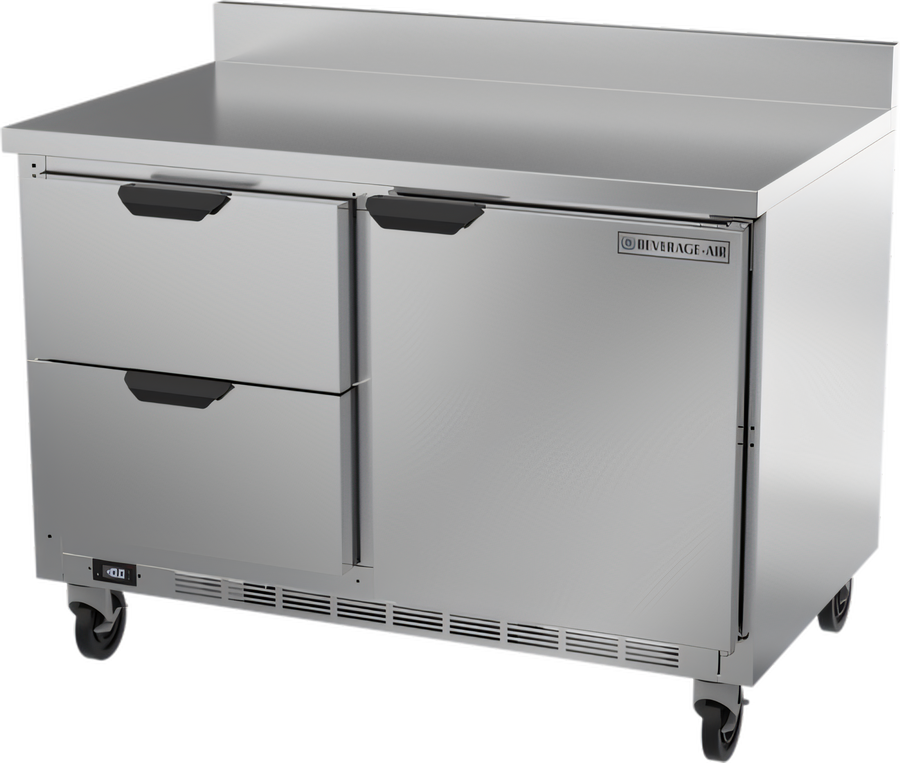 Product image #1 for Beverage-Air WTFD48AHC-2-FIP 48-Inch Two-Section Worktop Freezer with 2 Drawers and 1 Solid Door