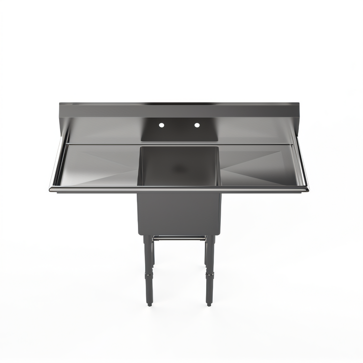 Product image #1 for Mixrite 1-Compartment Stainless Steel Sink with 18-Inch Right-Hand Drainboard and Galvanized Legs