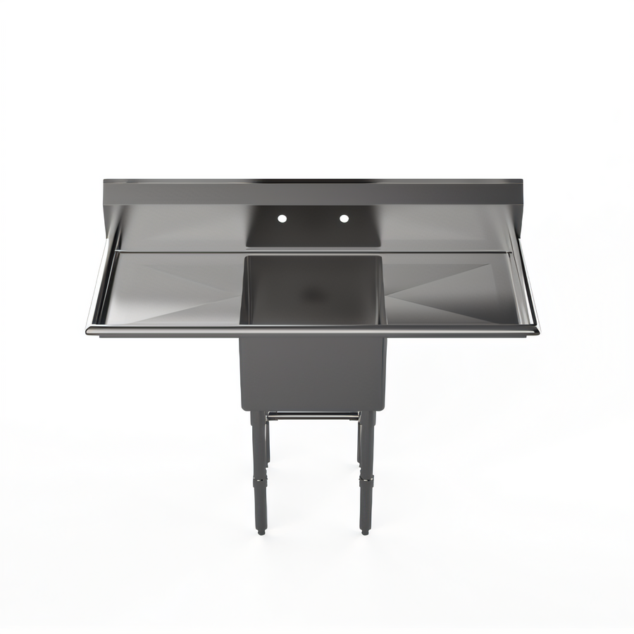 Product image #1 for Mixrite 1-Compartment Stainless Steel Sink with 18-Inch Right-Hand Drainboard and Galvanized Legs