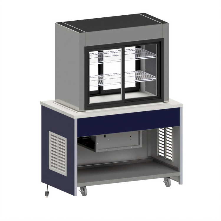 Product image #1 for Atlas Metal INFPT-3 Mobile Cold Food Pass-Through Unit with Refrigerated Display Case