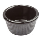 Thumbnail image #2 for Winco RFM-4K 4 oz Fluted Melamine Ramekin, Black Case of 8