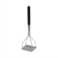 Winco Square Potato Masher with Chrome-Plated Handle and Nickel-Plated Head, 17-3/4 Inch
