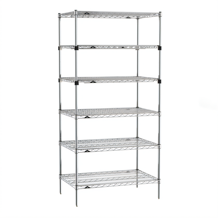 Product image #1 for Metro Super Erecta 6-Tier Stationary Starter Wire Shelving Unit, 36"W x 24"D x 74"H, Chrome Plated