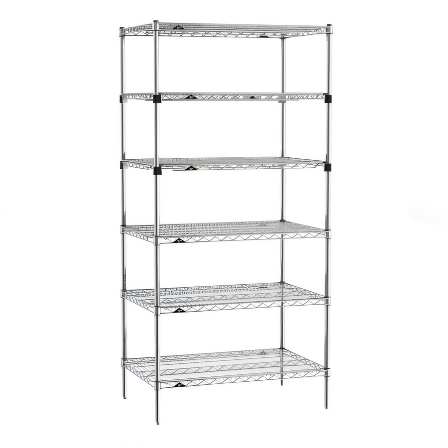 Product image #1 for Metro Super Erecta 6-Tier Stationary Starter Wire Shelving Unit, 36"W x 24"D x 74"H, Chrome Plated